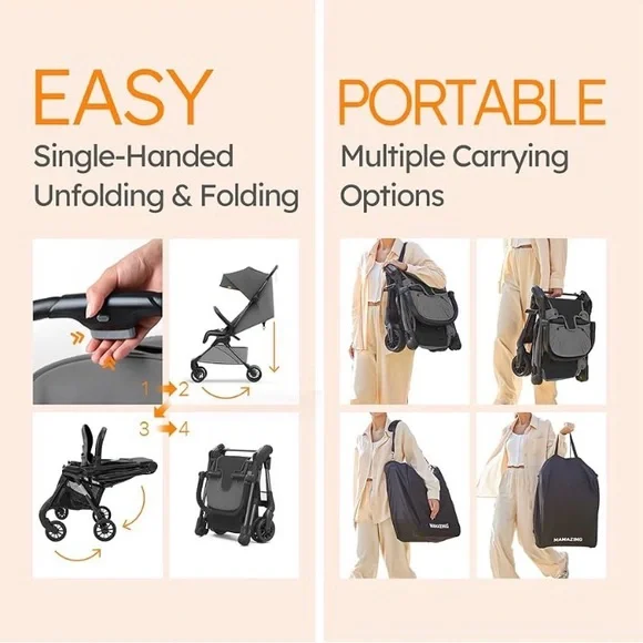 Mamazing 11.6 lb Ultra Air Lightweight Foldable Carbon Fiber Travel Stroller - Picture 13 of 16